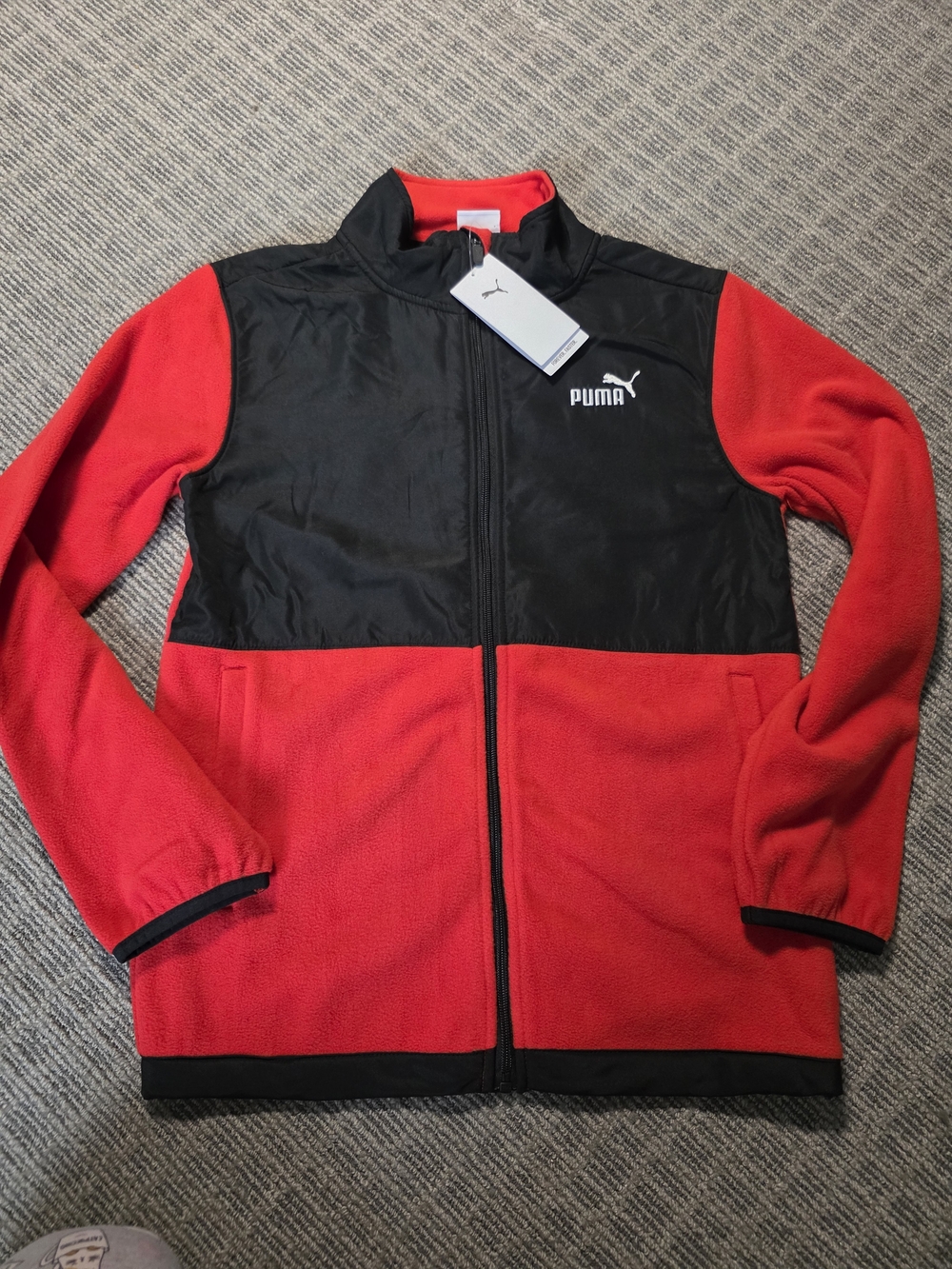 Puma Men's Red and Black Full-Zip Jacket